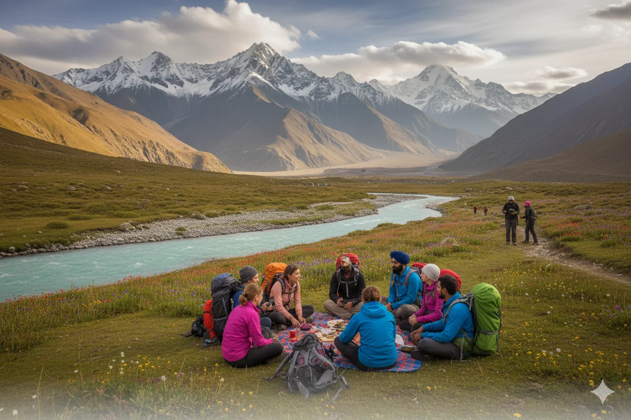 Day 4: Sonamarg Valley Adventure â€“ Scenic Drive, Trekking, River Rafting, Cultural Picnic, Return to Srinagar