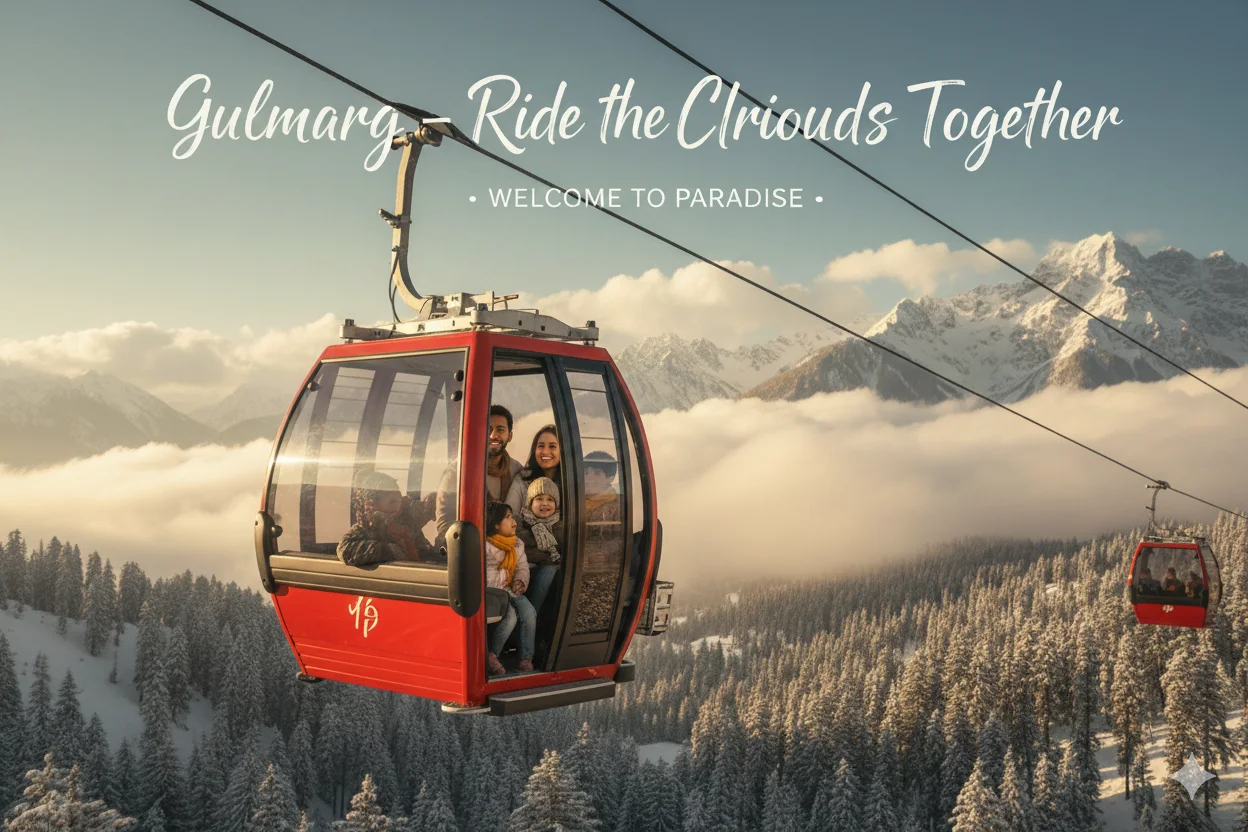 Day 2: Gulmarg Winter Adventure â€“ Gondola Ride, Snow Activities, Winter Photography, Cozy Lunch, Return to Srinagar for Relaxation