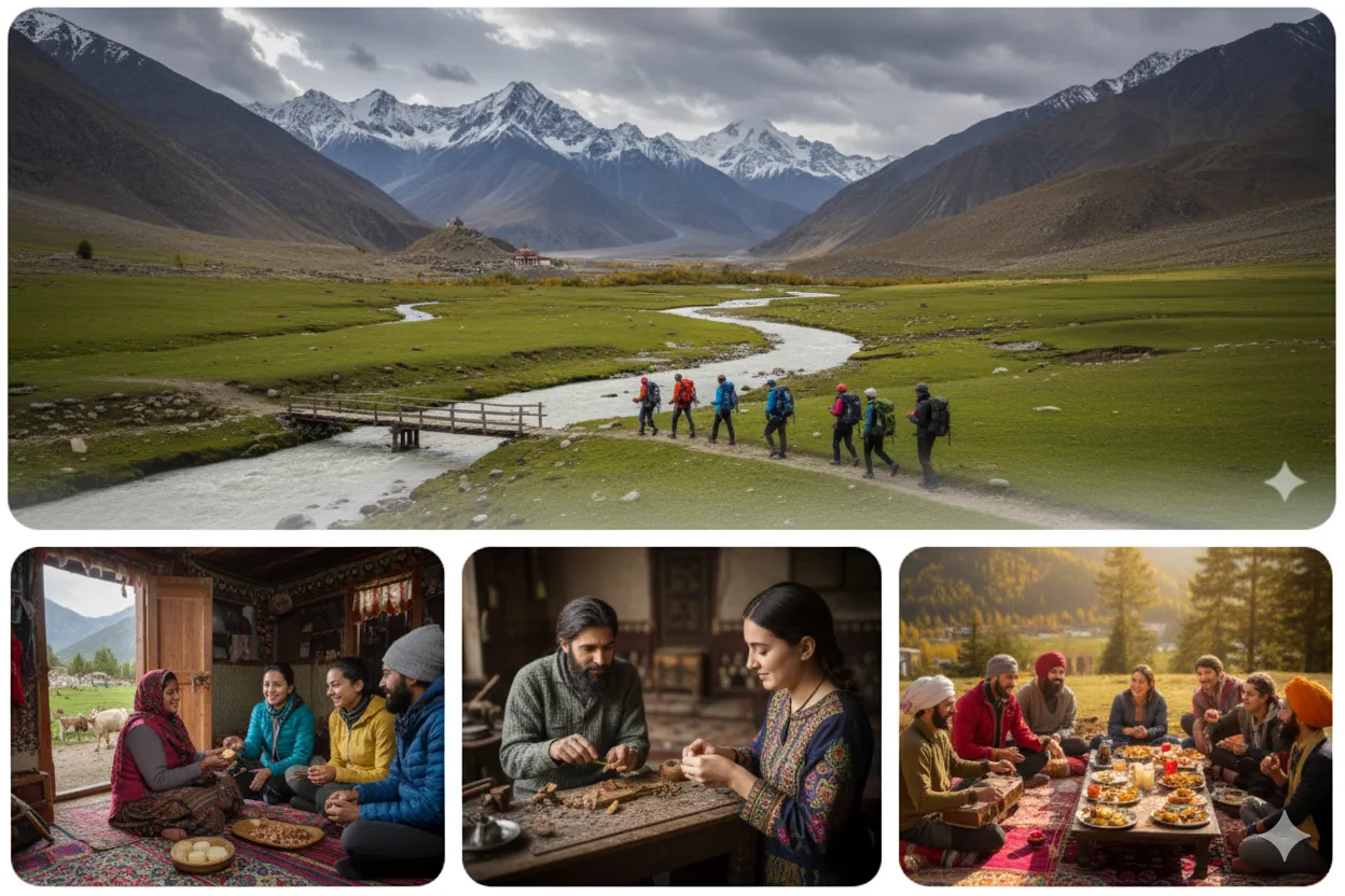 Day 3: Doodhpathri & Return â€“ Milky River Valley, Nomadic Village Visit, Handmade Cheese Tasting, Souvenir Craft Workshop, Farewell Kashmiri Feast